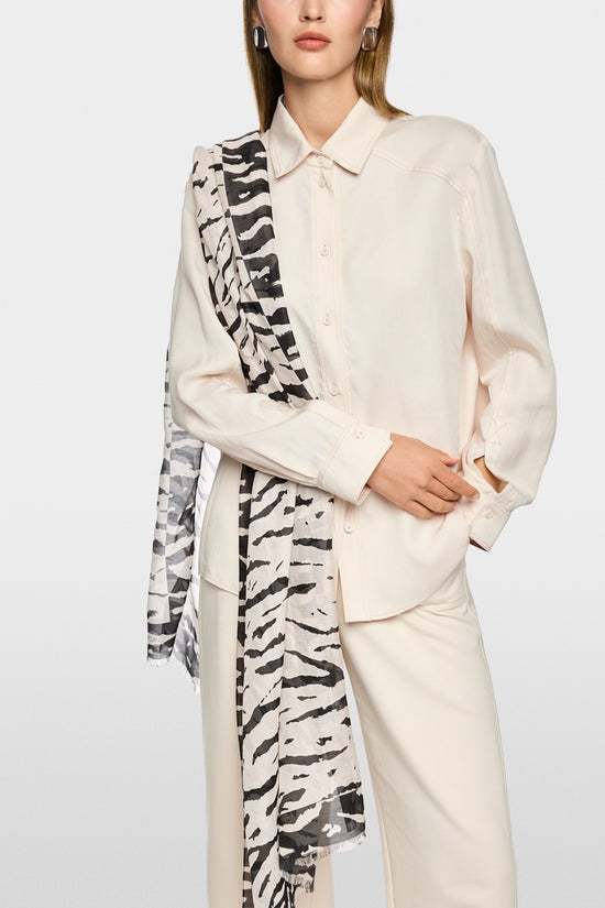 Marc Cain Sports Animal Print Silk Blend Long Scarf