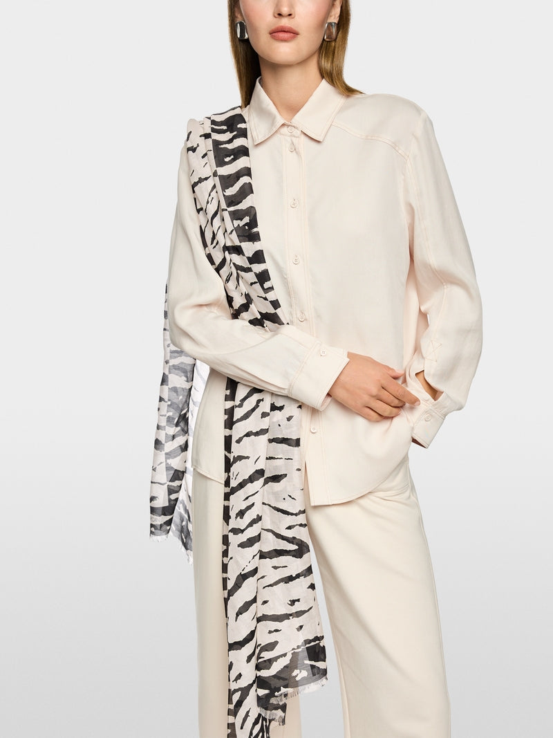 Marc Cain Sports Animal Print Silk Blend Long Scarf