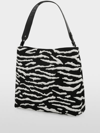Marc Cain Black and White Medium Sized Shoulder Bag ASTI.03 M53