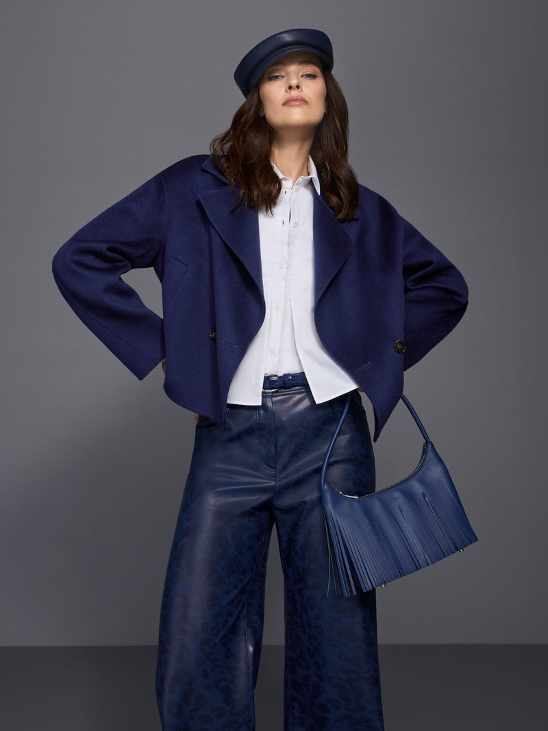 Marc Cain Midnight Blue Short Wool Coat