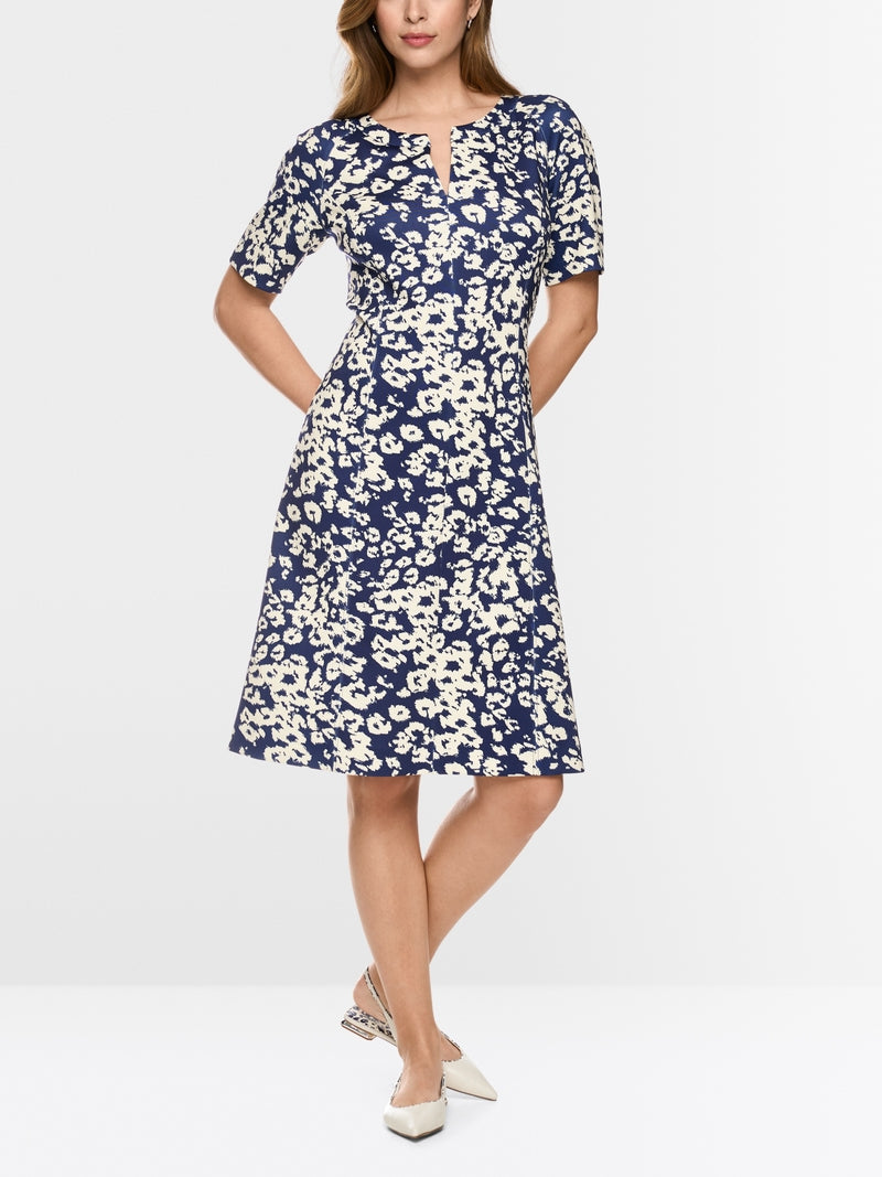 Marc Cain Midnight Blue Print A-Line Dress