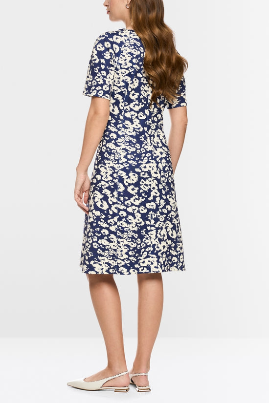 Marc Cain Midnight Blue Print A-Line Dress