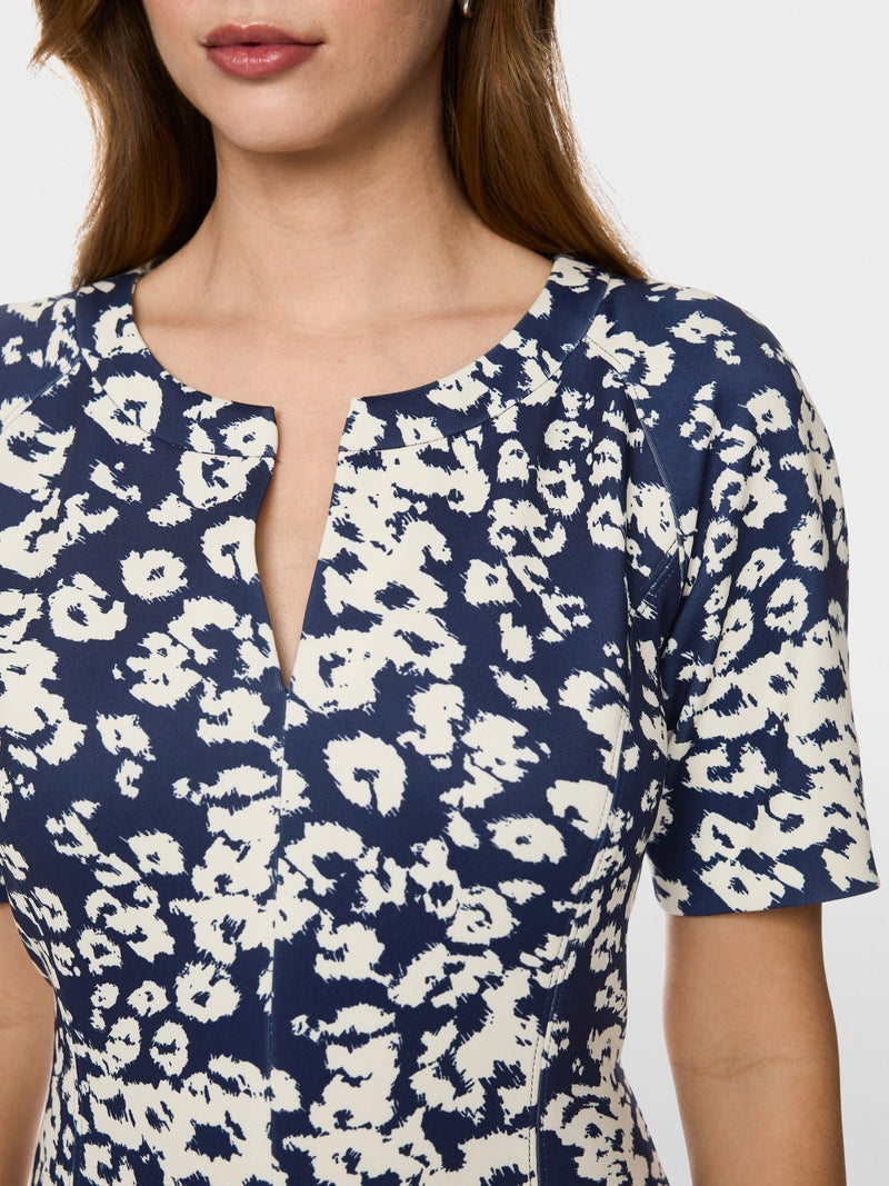 Marc Cain Midnight Blue Print A-Line Dress