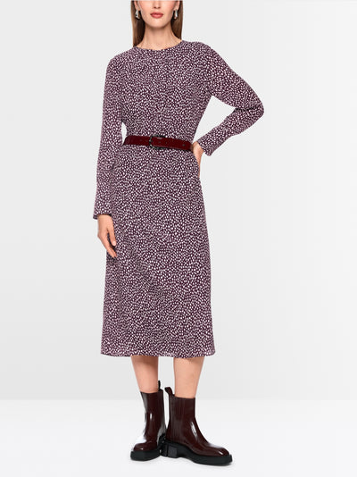 Marc Cain Wine Maxi dress with Polka Dot Print BC21.23 W38