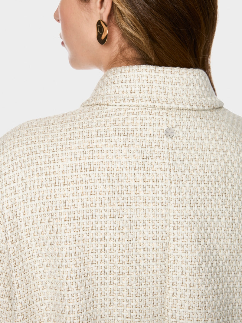 Marc Cain Ecru Luxurious Bouclé Jacket with Zip