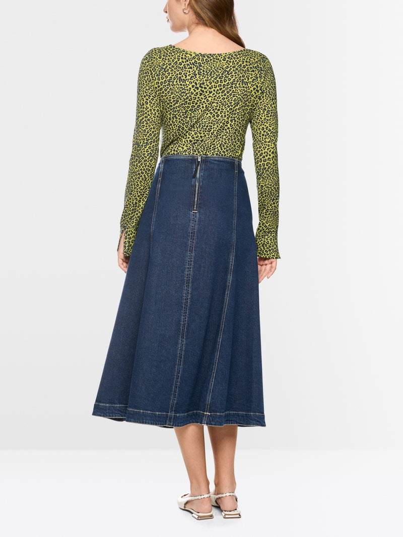 Marc Cain Apple Green Leopard Print Long Sleeve Top