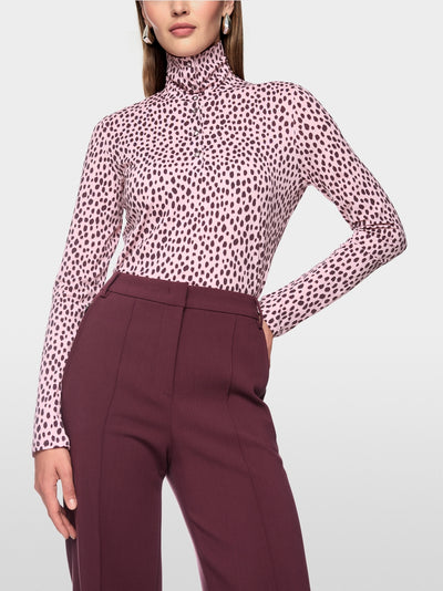 Marc Cain Pink Long-Sleeved Shirt with Polka Dot Print BC8.76 J26