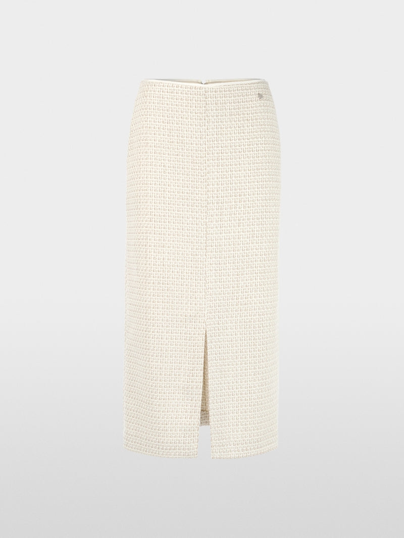 Marc Cain Ecru Midi Skirt with Bouclé Effect