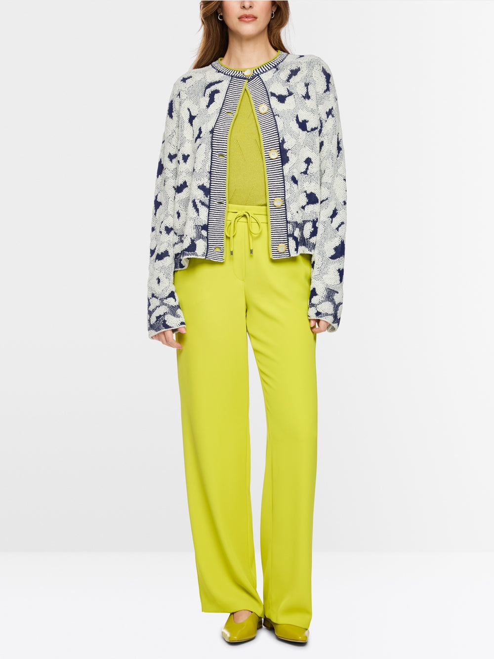 Marc Cain Apple Green Washington Wide Leg Pull-On Trousers