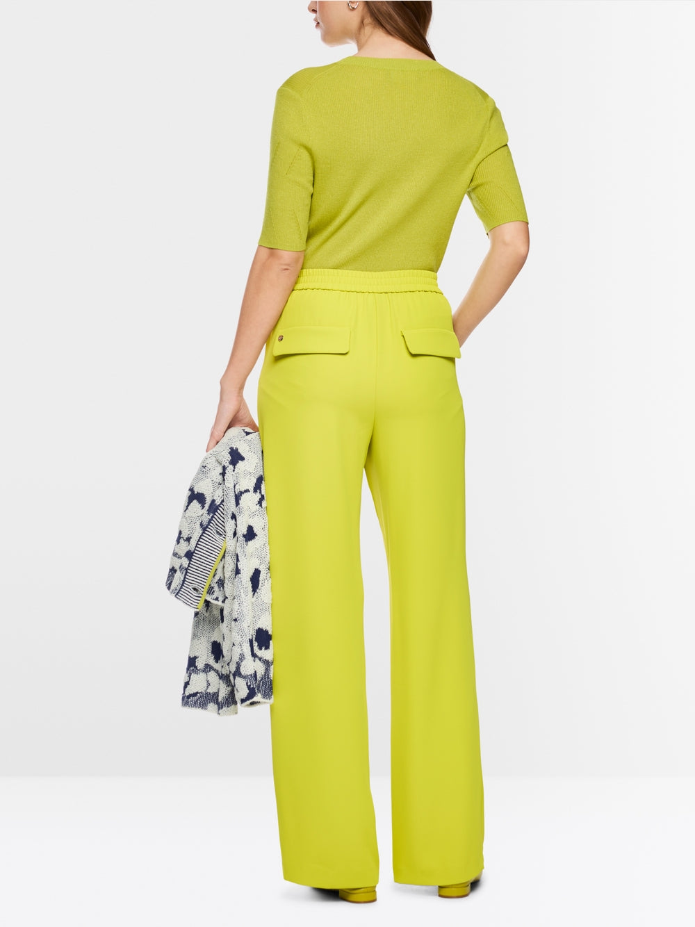 Marc Cain Apple Green Washington Wide Leg Pull-On Trousers