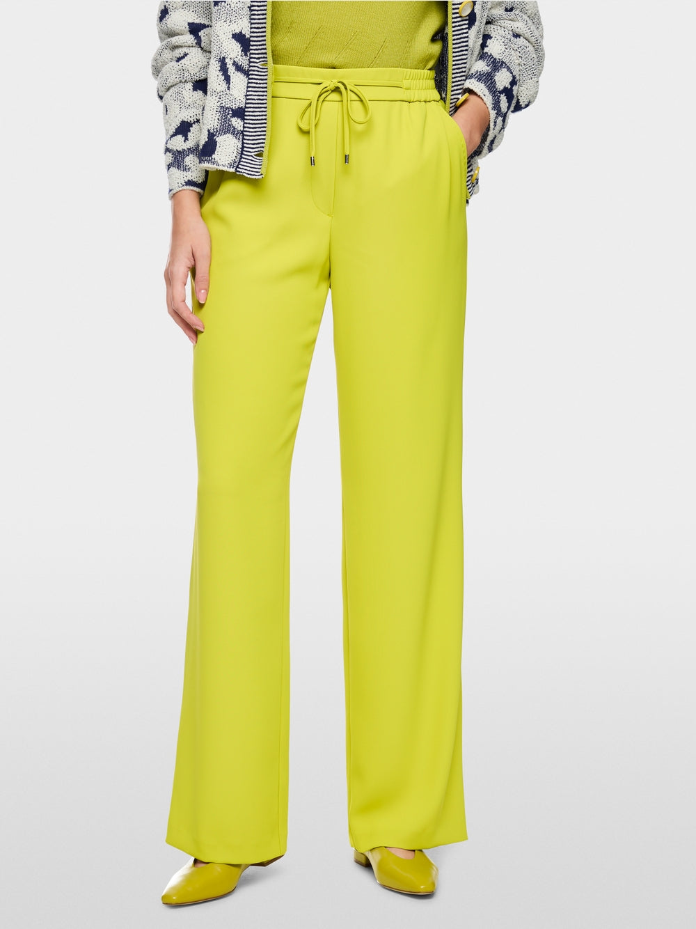 Marc Cain Apple Green Washington Wide Leg Pull-On Trousers