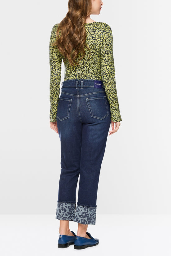 Marc Cain Indigo Straight Fit with Turn-Up Fendou Jeans