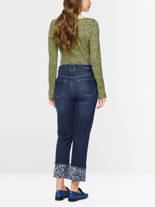 Marc Cain Indigo Straight Fit with Turn-Up Fendou Jeans