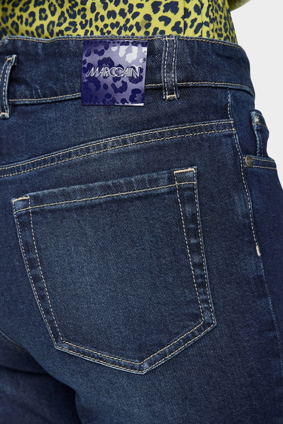 Marc Cain Indigo Straight Fit with Turn-Up Fendou Jeans