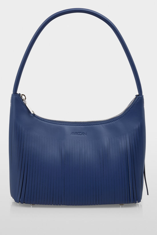 Marc Cain Midnight Blue Shoulder Bag with Fringes