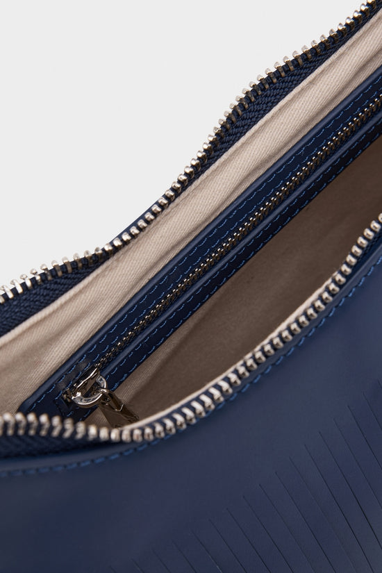 Marc Cain Midnight Blue Shoulder Bag with Fringes