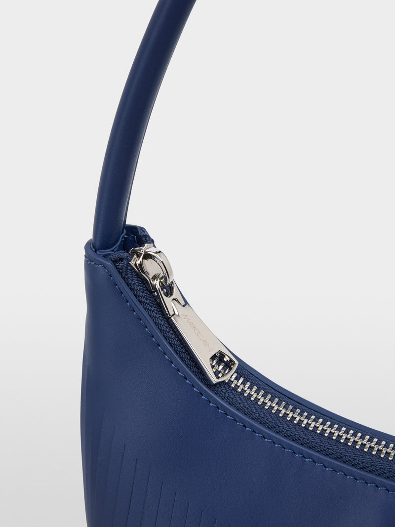 Marc Cain Midnight Blue Shoulder Bag with Fringes