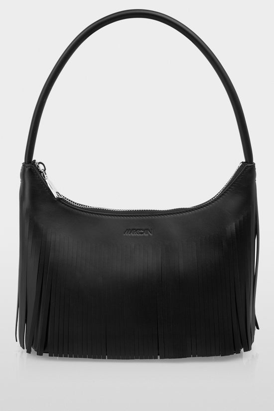 Marc Cain Black Shoulder Bag with Fringes
