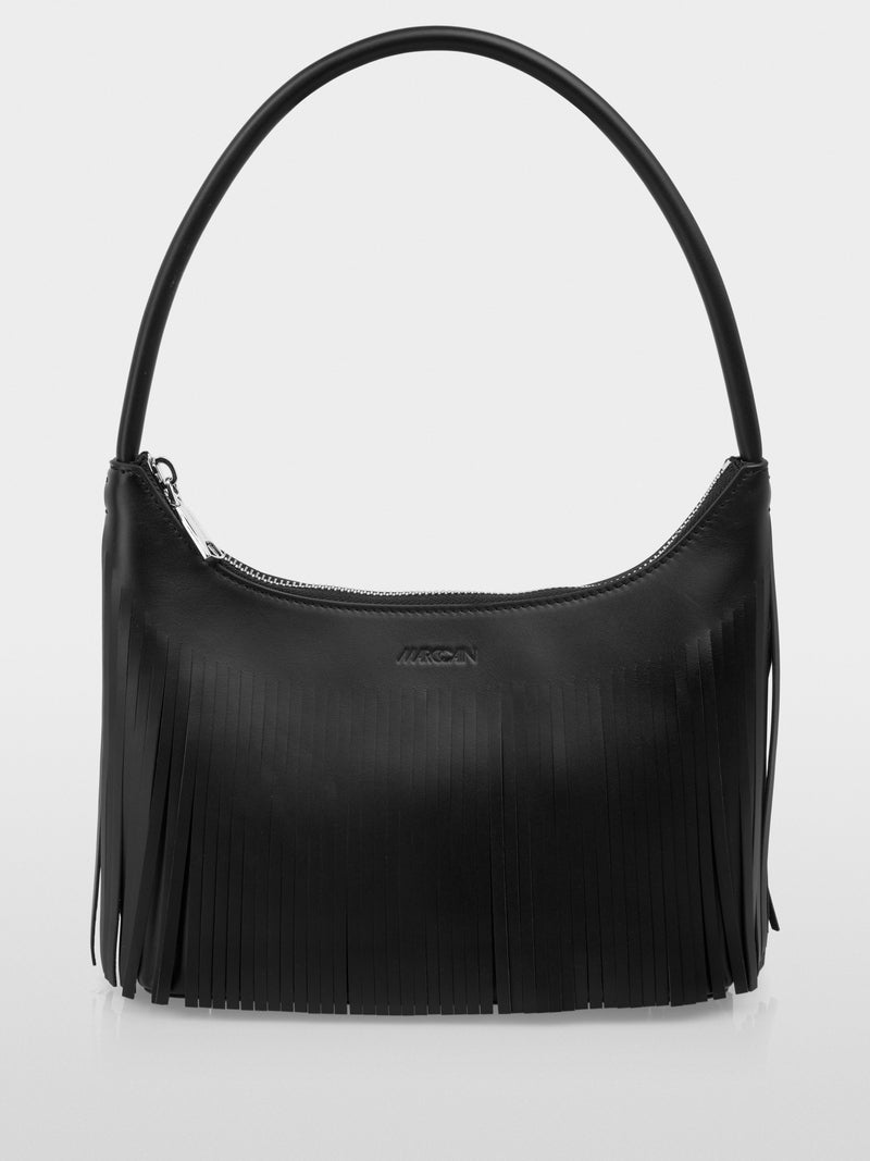 Marc Cain Black Shoulder Bag with Fringes