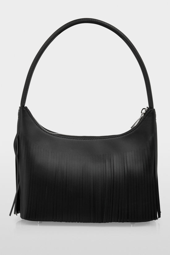 Marc Cain Black Shoulder Bag with Fringes