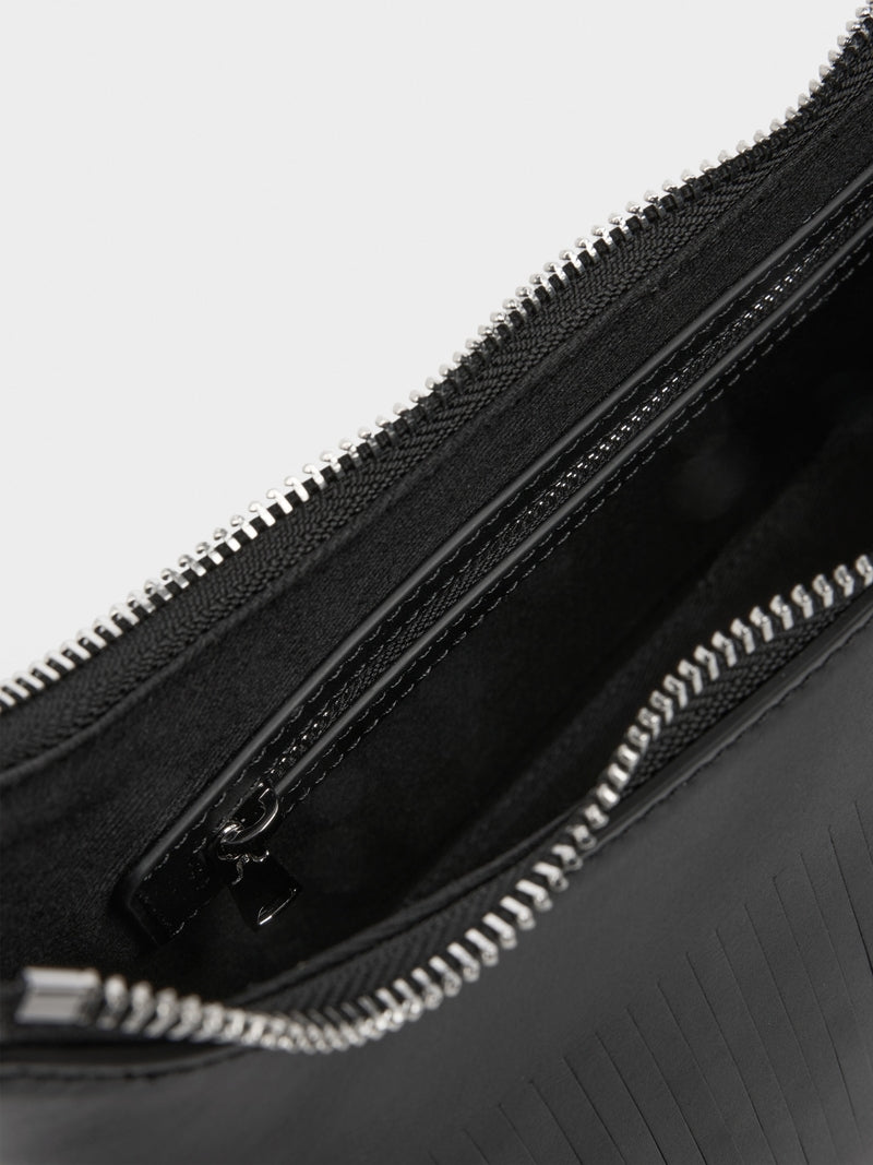 Marc Cain Black Shoulder Bag with Fringes