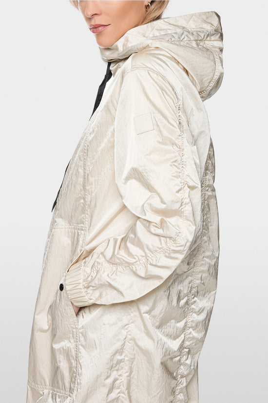 Marc Cain Sports Smoke Coloured Shiny Coat with Contrasting Details