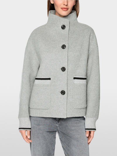 Marc Cain Sports Grey Sporty Jacket with Stand-Up Collar BS12.10 W28