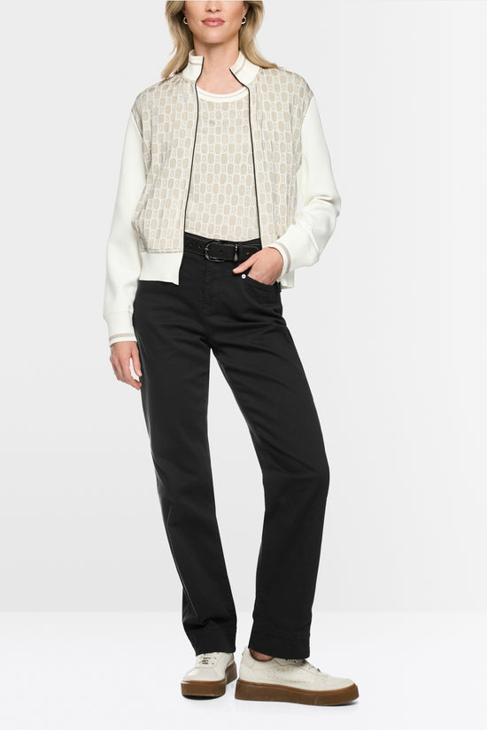 Marc Cain Sports Smoke Coloured Two Way Zip Patterned Cardigan