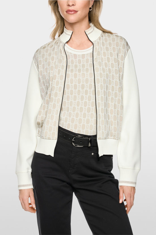 Marc Cain Sports Smoke Coloured Two Way Zip Patterned Cardigan