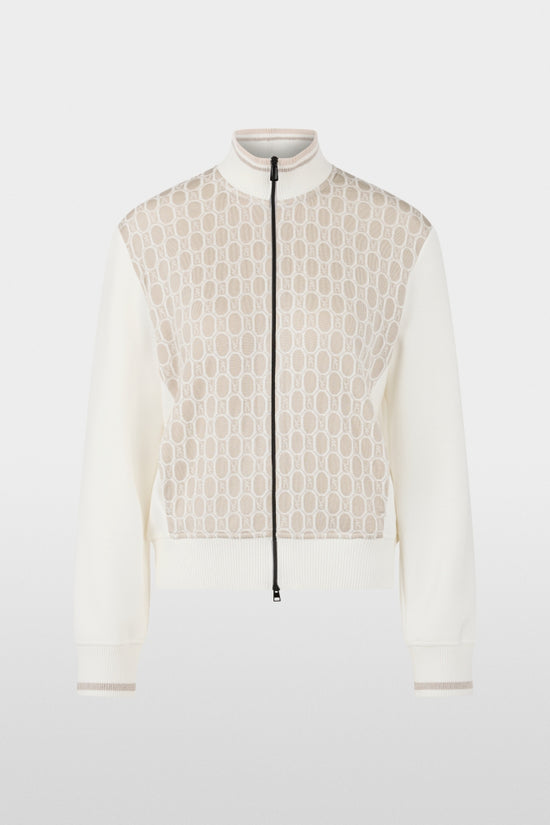 Marc Cain Sports Smoke Coloured Two Way Zip Patterned Cardigan
