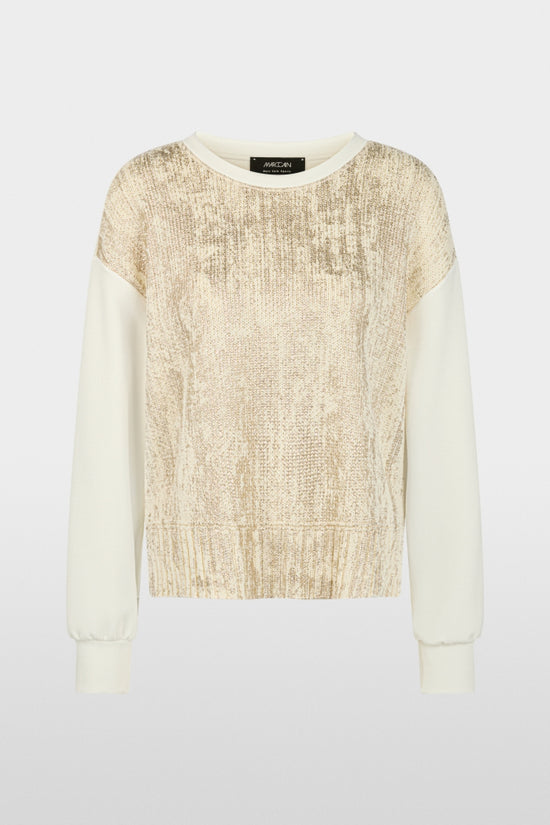 Marc Cain Sport Champagne Gold Shimmering Crew Neck Sweater