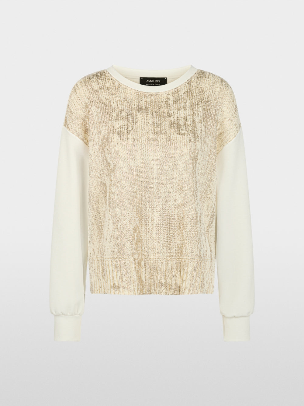 Marc Cain Sport Champagne Gold Shimmering Crew Neck Sweater