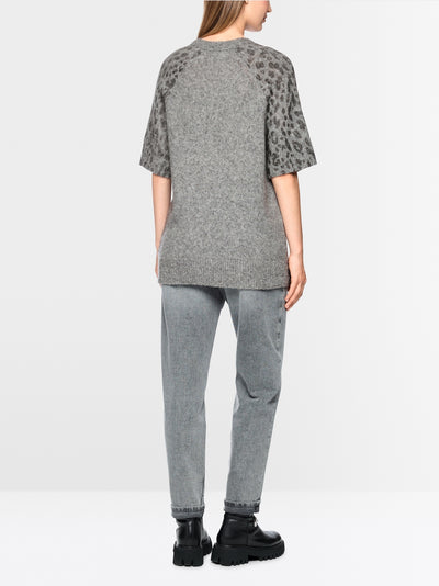 Marc Cain Sports Grey Animal Print Long Length Sweater BS41.30 M24