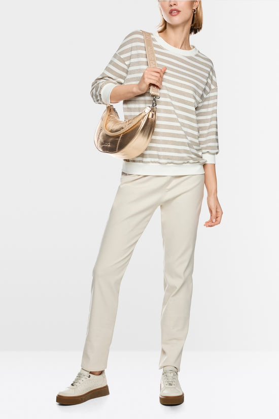 Marc Cain Sports Champagne Gold Lurex Stripe Top
