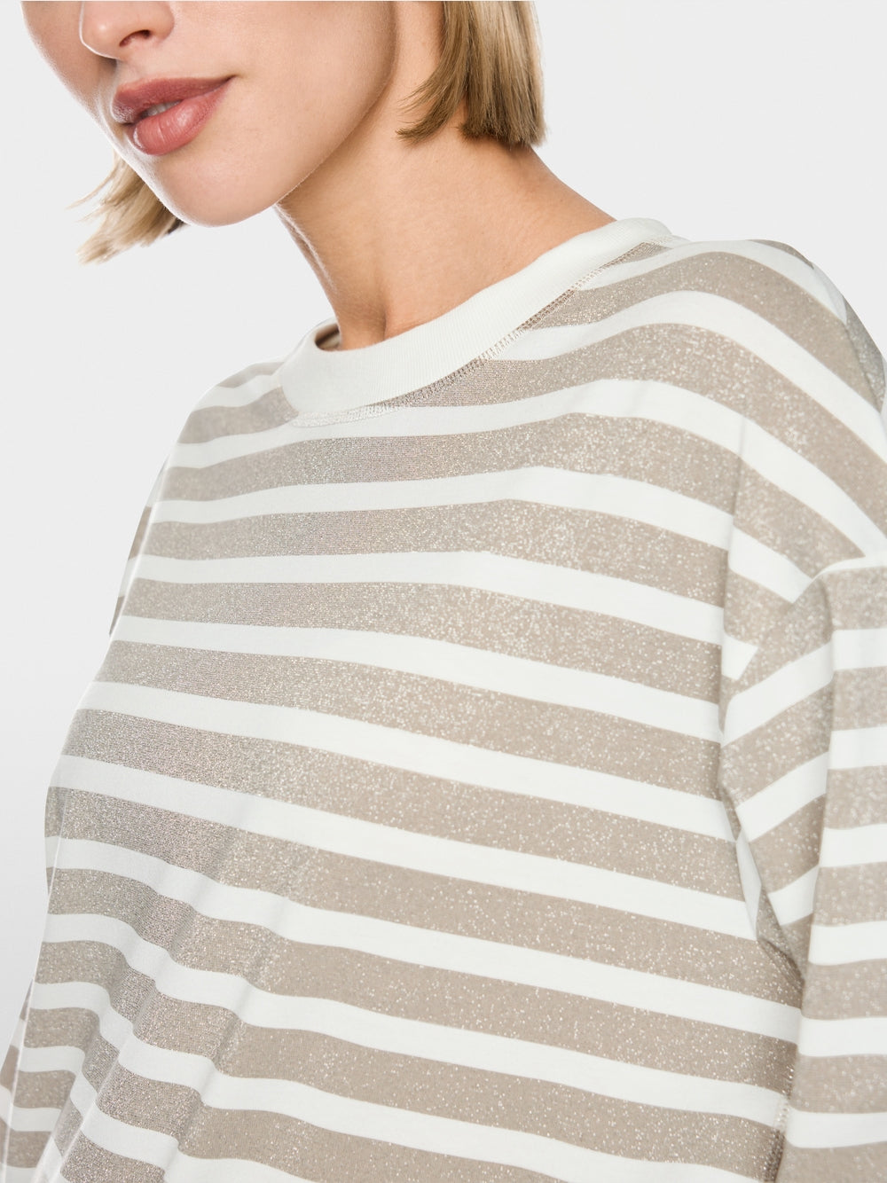 Marc Cain Sports Champagne Gold Lurex Stripe Top