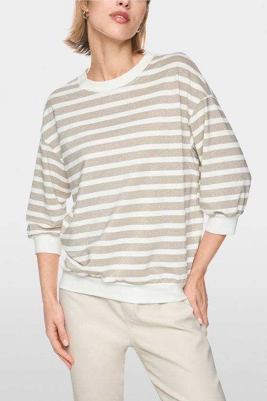 Marc Cain Sports Champagne Gold Lurex Stripe Top