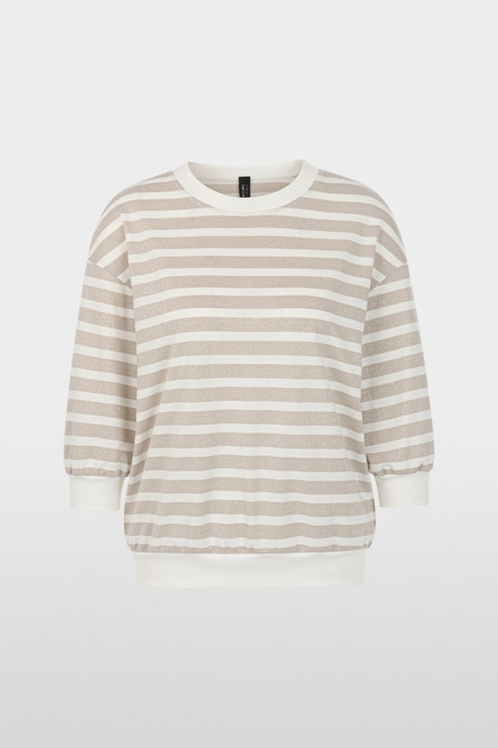 Marc Cain Sports Champagne Gold Lurex Stripe Top