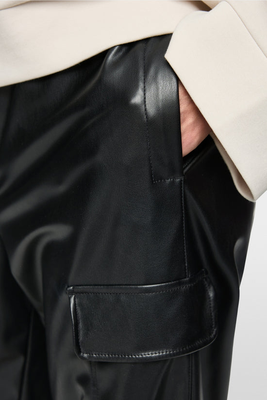 Marc Cain Sports Black WUXI Faux Leather Trousers