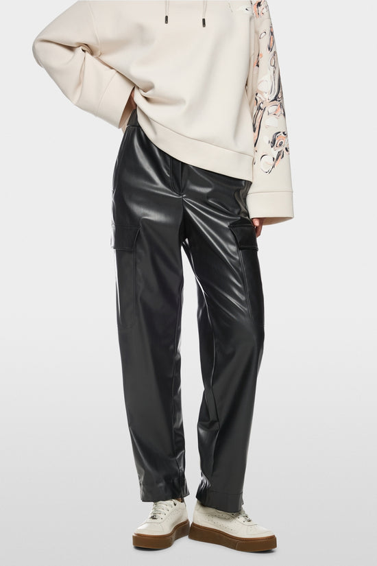 Marc Cain Sports Black WUXI Faux Leather Trousers