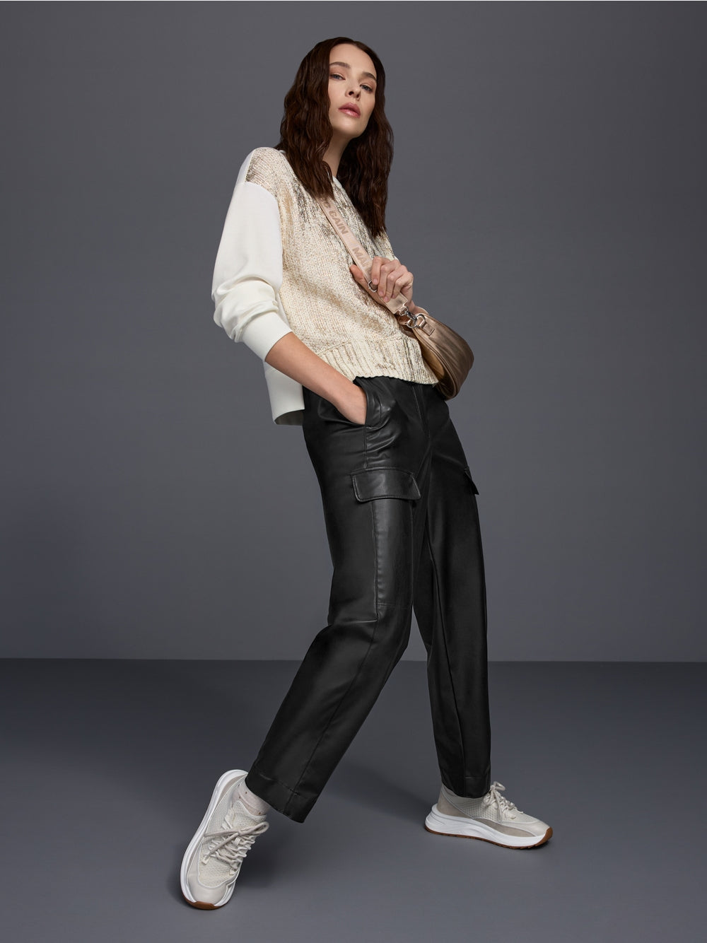 Marc Cain Sports Black WUXI Faux Leather Trousers