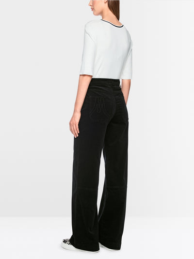 Marc Cain Sports Black WARRI Wide-Fit Trousers BS81.46 W35