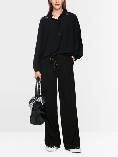 Marc Cain Sports Black WEDI Wide Leg Pull-On Trousers BS81.48 W33