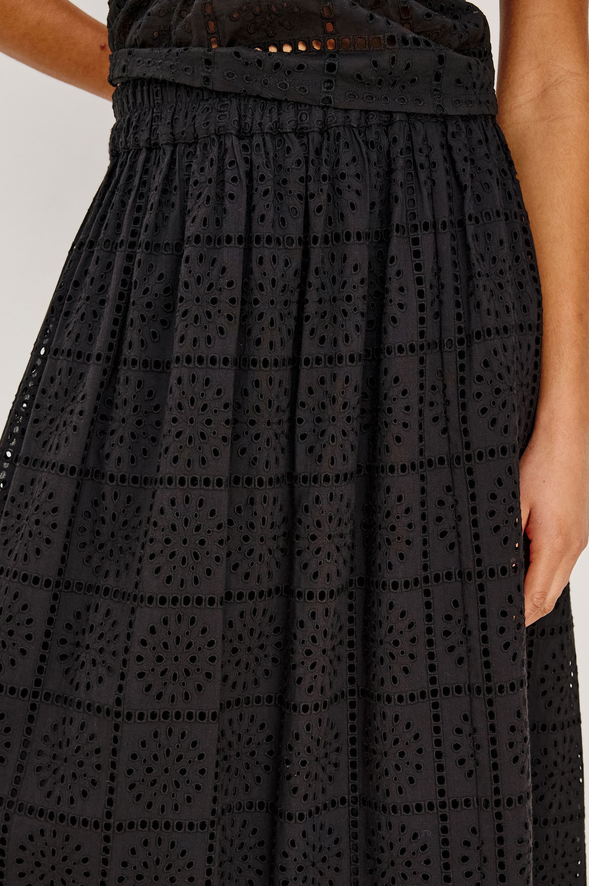 Rails Black Broderie Anglaise Maxi Skirt