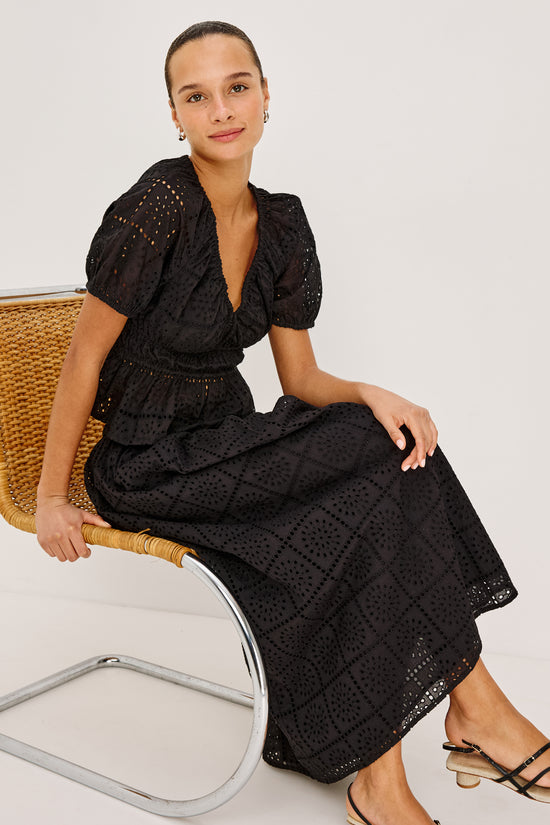 Rails Black Broderie Anglaise Maxi Skirt