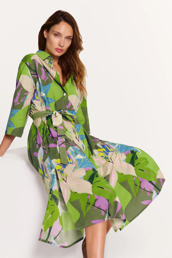 Faber Colourful Exotic Floral Shirt Dress