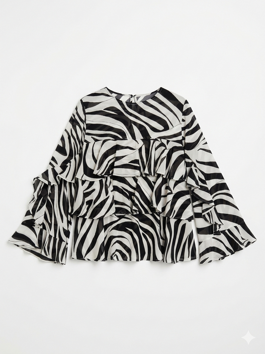 Marella Animal Print Layered Top