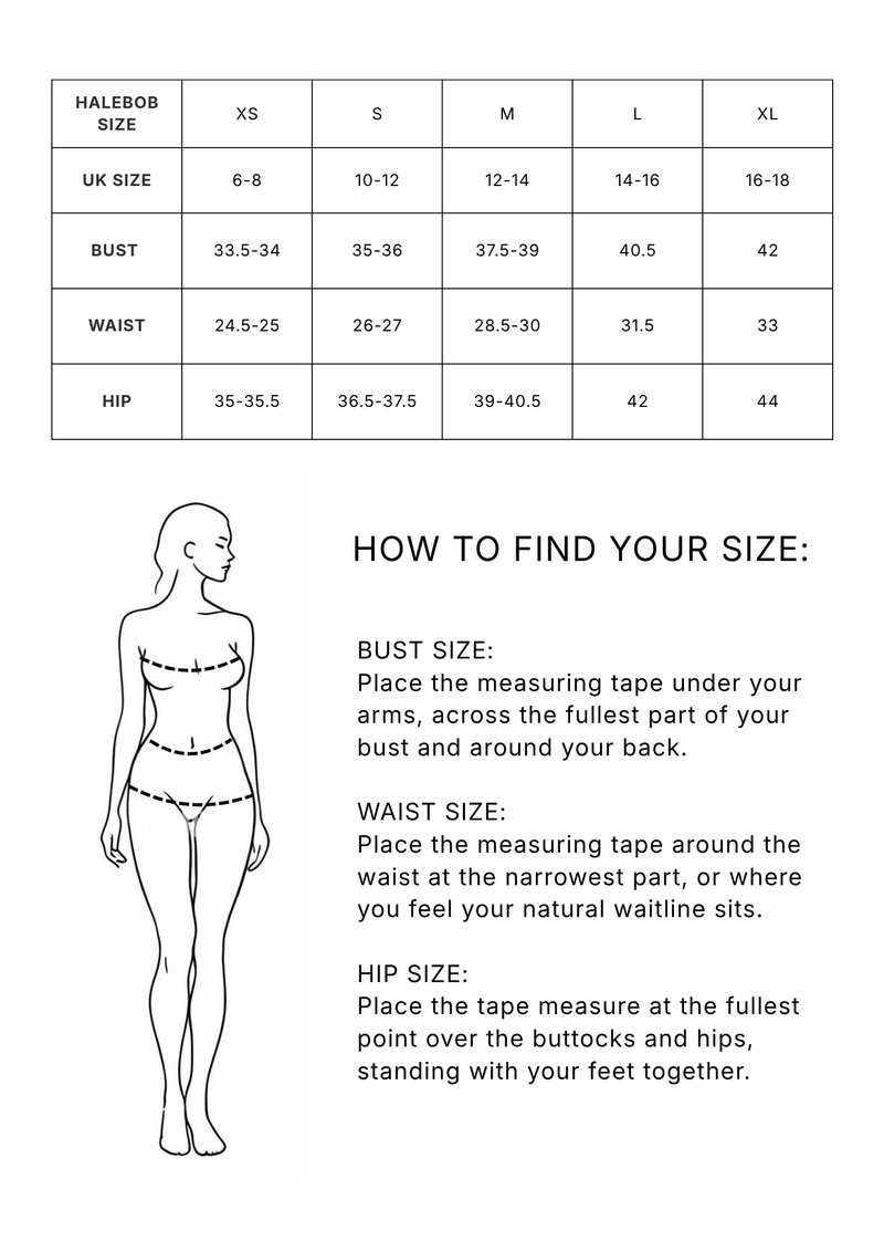 Hale Bob sizing guide