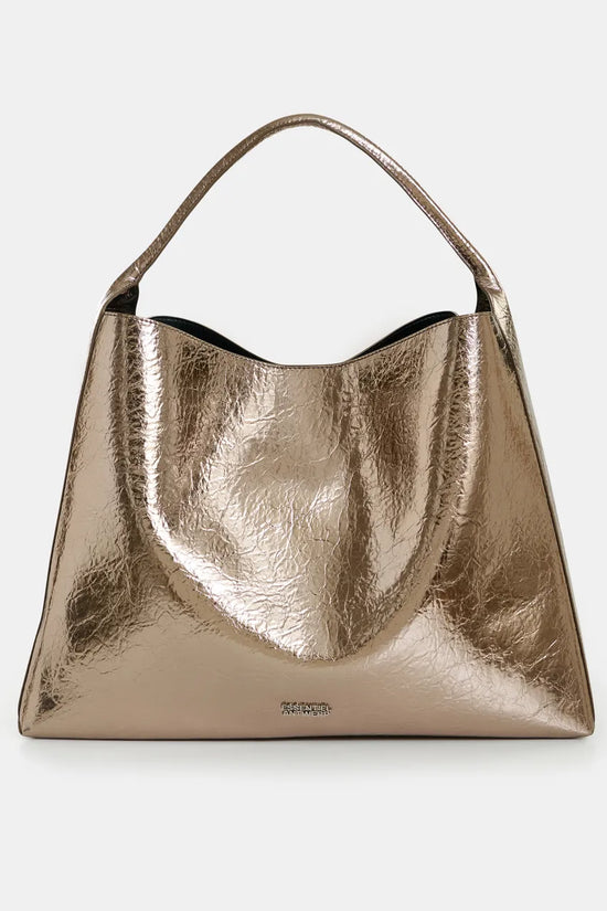 Essentiel Antwerp Gold Glossy Shopper Bag