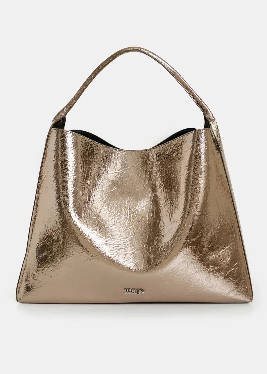 Essentiel Antwerp Gold Glossy Shopper Bag