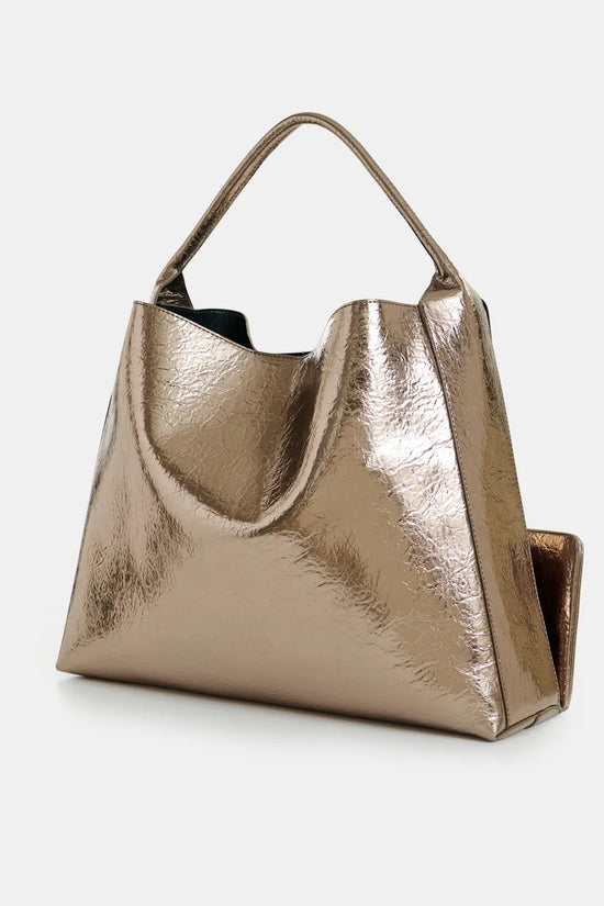 Essentiel Antwerp Gold Glossy Shopper Bag